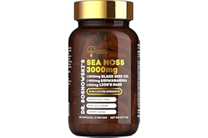Dr Sosnowski's BioActive Seamoss | 8-in-1 Formula Enriched with Black Seed, Ashwagandha, Turmeric, Manuka Honey, Lion's Mane, Royal Jelly, Bee Propolis Extract | 60 Capsules