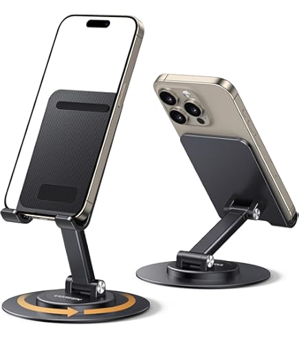UGREEN Supporto Cellulare Tavolo 4-7,9, Porta Telefono e Tablet Regolabile 100° Compatible con iPad iPhone 16 Plus Pro Max/15/14/13/12, Galaxy A52/ A22/ A32 Huawei P40 Redmi Note9 Bianco