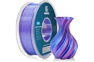 ‎GEEETECH GEEETECH Silk Pla Filament,Silk Dual Color Filament 1,75mm,1KG/Spool für 3D Drucker, Silk Blau&Rot