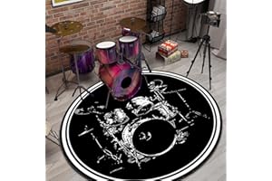 GUOYOOCC Electronique Drum Tapis rond,Tapis Batterie Acoustique Insonorisant,Tapis De Tambour Antidérapant Kit De Batterie De Jazz Électronique Professionnel,pour Caisse Claire,Grand Cadeau pour Les Batteurs