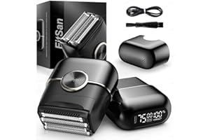 FitSan Elektrorasierer Herren – Folienrasierer mit 4 flexiblen Klingen für Glatze & Bart – IPX7 wasserdicht (Nass/Trocken) – Kabelloser Kopfrasierer mit Led Display schneller Ladung
