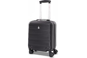 Aerolite 45x36x20cm easyJet Maximale Koffer ABS Leichter Hartschale Kabinentrolley Untersitz Trolley Bordkoffer Handgepäck 45x36x20 mit 4 Rollen und TSA-Geprüftes Schloss (Schwarz)