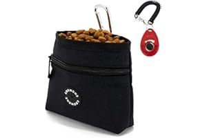 COOWONE Dog Treat Pouch with Pet Training Clicker, Detachable Dog Puppy Training Treat Bag, 900D Oxford Cloth Magnetic Closure Small Dog Walking Bag for Travel or Outdoor Use