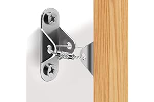 Maryan 6 Packs Metal Furniture Straps, Baby Proofing Metal Anti-Tip Furniture Straps kit for Baby Proofing & Pet Protecting, Anti-Shedding, Secure Bookshelf, Cabinet, Dresser