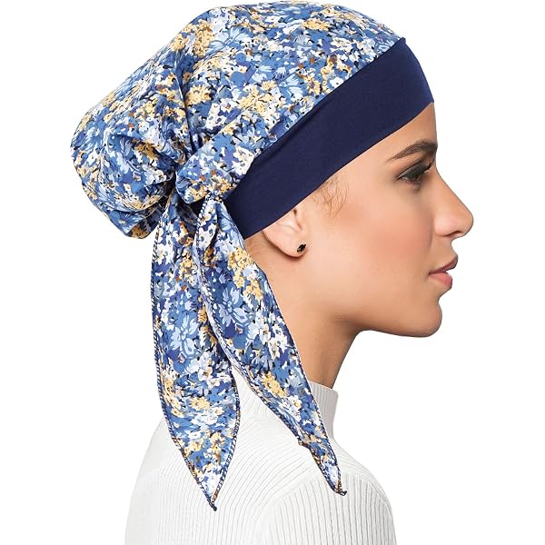 Women's Flower Turban Hat - Stretch Slouchy Beanie Head Wrap For Chemo, Sleep, Or Fashion, Gold Color