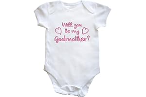 Hippowarehouse Will You Be My Godmother (Pink) baby vest bodysuit (short sleeve) boys girls