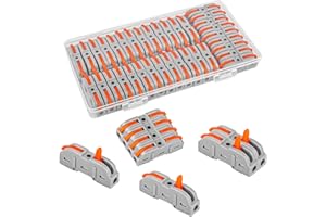 KILDOWS 35 Pièces Connecteurs Electriques Rapide avec Levier, Domino Electrique, Bornes De Connexion Automatique, 1-Fil 2-Entrées et Peut être Librement Combiné