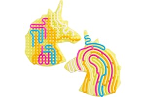 MOZKKIZ Einhorn Sensorik Activity Board, Unicorn Fidget Toy Sensory Play Tray Autismus Spielzeug, with Travel Bag & 12 Strings, Doppelseitiges Sensorisches Spielzeug Activity Board(Zufällige Farbe)