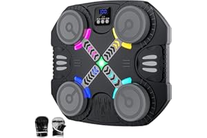 IERAKOR Machine de Boxe Musicale pour Enfant, Bluetooth Boxe Mural Musique avec Gants, Lumières et Sons, 5 Vitesses & 2 Modes, Comptage Beatpunch, LED Machine Boxes Musicale âgés de 6 à 12 Ans