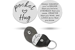 RISFIHEI Eine Kleine Umarmung,Gute Besserung Geschenke,Herz Glücksbringer-Bin Immer Bei Dir-Pärchen Geschenke,Beste Freundin Geschenke,Geschenk für Familie Freund Freundin Patient usw. (D-Silver)