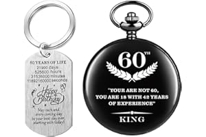 Tiong Reloj de bolsillo inspirador con cadena para regalos de cumpleaños 13/16/18/21/30/40/50/60, regalos de recuerdo de cumpleaños con caja de regalo