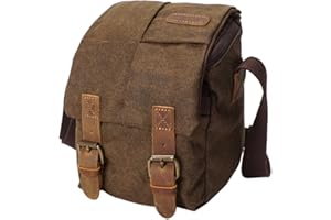 Neuleben Wodoszczelna, mała torba na lustrzankę w stylu vintage, torba na zdjęcia z płótna, uniseks, na lustrzanki, brązowy, jeden rozmiar