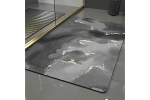 ‎PINKRIN Pinkrin Diatomite Stone Bath Mat - Weiche und Bequeme, extrem saugfähige Badematte Stein, perfekte Anti-Rutsch Kieselgur Badematte, passend für Verschiedene Wohnstile