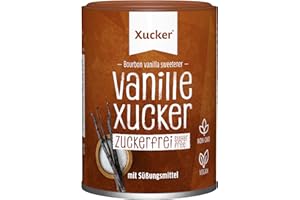 ‎XUCKER Vanillexucker zuckerfrei mit Xylit & echter Bourbon Vanille 90 g – vegane Tafelsüße ohne Zuckerzusatz, Low Carb & Keto Backzutat für Desserts und Gebäck