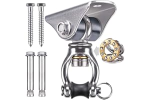 SELEWARE Wytrzymały, cichy wieszak obrotowy, nośność 450 kg, trwały, odporny na rdzę, SUS304, wiszący sprzęt na werandę, huśtawkę, fotel, zestaw do jogi