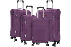 ARTREE Juego de Maletas de Viaje 4 Piezas,Maleta de Viaje expandible y Ligera, Maleta con 4 Ruedas giratorias y Cerradura de Seguridad,Giratoria 18" 20" 24" 28" (Morado)
