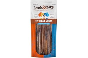 JACK & PUP Jack&Pup 30cm Pizzle Sticks for Dogs - (10 Count) Standard Odour Free Bully Sticks - Long Lasting - All Natural - 100% Pizzle Sticks - No Additives