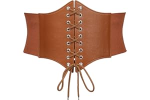 LEACOOLKEY Corsetto da donna elastico Vintage Wide Lace-up Cintura in vita per costume Halloween