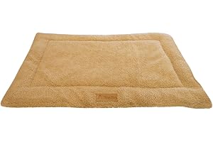Ellie-Bo Hundebett aus Sherpa-Fleece, beige, geeignet für Hundekäfig mit 91 cm