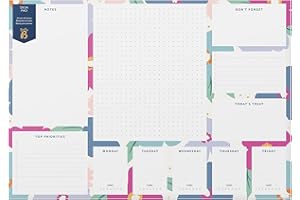 Busy B A3 Desk Pad in Floral with 36 Tear-off Sheets, Reminders, Notes and Handy Year Planner