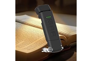 Eslas Book Reading Light at Night,3 Eye-Protecting Colours & 5 Brightness Levels Dimmable,USB Rechargeable Book Light in Bed,Long Lasting 80+ Hrs,Portable LED Clip on Bookmark Lamp for Kids&Booklover