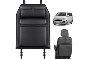 ZWPARTS Car Boot Organiser for VW Transporter T6/T6.1 California, Foldable Seat Back Protector with 3 Pockets, Large Capacit Car Boot Organiser Easy Fit for Travel & Daily Use Leatherette Black