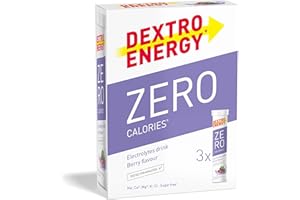 Dextro Energy Zero Calories I Recovery and Hydration Electrolyte Drink I Zero Effervescent Tablets I Berry | 3 Tubes, 60 Tablets |