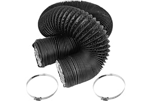 SHMSHNG Tubo de salida de aire de 100 mm de diámetro, 3 m de PVC, manguera flexible de aluminio con 2 abrazaderas de manguera de acero inoxidable para aire acondicionado móvil, secadora, ventilador de