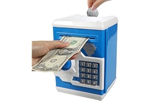 Saodom Mini Atm Piggy Bank Best Gift for kids,Money Counter Electronic Code Piggy Bank Safe Box Coin Bank for Boys Girls Password Lock Case