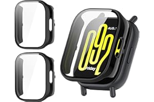 TINGYR 2-pak etui kompatybilne z Xiaomi Redmi Watch 5 Active, PC + szkło hartowane do ochrony ekranu, ochrona ekranu przed upadkiem, wszystko / włącznie etui do zegarka kompatybilne z Xiaomi Redmi