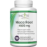 Maca Root Capsules 4000mg, 180 Capsules (6 Month Supply) Vegetarian Capsules not Powder, Oil or Tablets - Vegan Maca