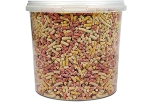 SQUAWK Mixed Suet Pellets | Garden Wild Bird Food Mix | Balanced and Healthy Feed Mixture | Nutritious Insect, Berry & Mealworm Pellet | Contains Essential High Energy Vitamins and Minerals (1L Tub)