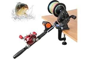 Tuxxjzm Enrouleur de ligne de pêche, enrouleur de ligne de pêche, station de bobine, système No Lines Twist Spooling Station – Outil compact pour bobines de fil de pêche