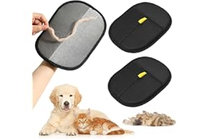 ningzhi 2 Pack Pet Hair Removal Gloves,Double Sided Pet Dog Cat Grooming Glove, Static Removal Gloves,Reusable Deshedding Pet Glove for Furniture,Sofa,Bed,Carpet,Clothes,Pet bed