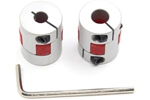 Befenybay Acoplamiento flexible de eje flexible de ciruela de aluminio de 6,35 mm a 8 mm D20 L25 Conector de Acoplador flexible para impresora 3D Máquina CNC y motor servo escalonado