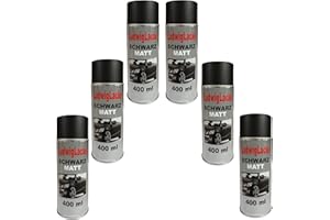 Ludwiglacke Schwarz matt 6 Spraydosen Autolack schwarz matt je 400ml