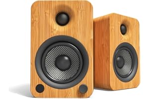 Kanto Enceintes Actives HiFi Bluetooth YU4 Bambou Vendues par Paire