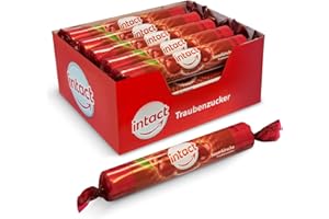 ‎INTACT intact Traubenzucker (Sauerkirsche) Rolle 15 St. • Multipack (15 x 40g) Traubenzucker Bonbons • 100% Vegan