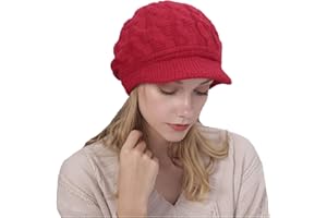 YAMEE Gorro Invierno Mujer,Gorro de Punto con Visera,Boinas Slouch Beanie Elegante,Sombrero Invierno Cálido Gorras