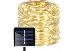 Solar Rope Lights Outdoor,KINGCOO 12M/39ft 100LED LED Rope Lighting Waterproof Copper Wire Rope String Light for Outdoor Indoor Home Garden Patio Parties (Warm White)