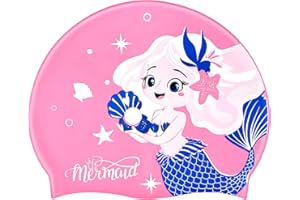 Eurtes Badekappe für Kinder Jungen und Mädchen im Alter von 5-12 Jahre, Prämie Weich Silikon Hypoallergene wasserdichte Badehaube für Teenager mit Langen Kurzen und Lockigen Haaren