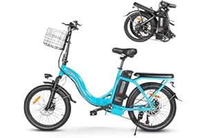 SAMEBIKE-Bike pieghevole, bicicletta elettrica da 20 pollici con batteria rimovibile da 36V/12Ah Freno idraulico, per adulti, uomini donne