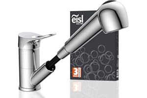 EISL VERONA NI183VECR rubinetto lavello cucina estraibile, miscelatore cucina con getto per lavastoviglie, miscelatore lavello cucina con 2 modalità di getto, miscelatore girevole a 90°, cromo