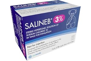 SAI-MEDS Value Pack SALINEB 3% Hypertonic Saline Inhalation Solution. Also can be Used as a Diluent in Inhalators for Adults and Children. Box Contains 30 Single dose vials of 4ml.