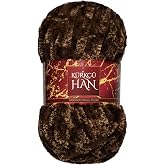 K&uuml;rk&ccedil;&uuml; Han Jumbo Kadife 150gr 43m El &Ouml;rg&uuml; İpi (Kahverengi Mix)