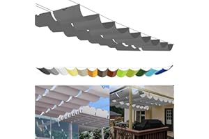 SICHTSCHUTZ Einziehbares Sonnensegel 2x4m, nach Maß Pergola Markise Verstellbar Schattenabdeckung 95% UV-Schutz & reißfest Inkl. Montageseilen für Terrasse/Pergola Dunkelgrau