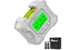 DECTEAM Digitaler LCD Winkelmesser Neigungsmesser Inklinometer Winkelmessgerät Magnetfuß Hohe Genauigkeit Bevel Box 0~360° Wasrwaage, 4 Modi Umschaltbar Level Box (Batterie enthalten), AG02