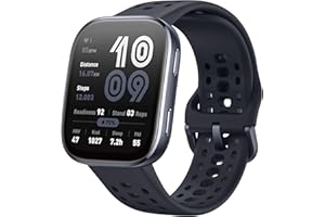 AMAZFIT Bip 6 Smartwatch 46mm, Batterie 14 Jours, AMOLED 1,97", GPS avec Cartes, IA, Appels Bluetooth, Suivi Santé et Sommeil, 140+ Modes Sportifs, Étanchéité 5ATM, Noir