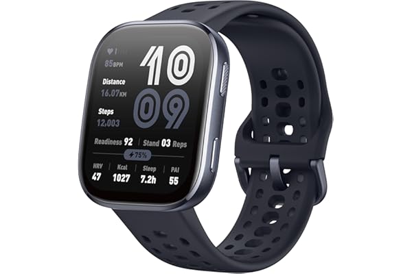 Amazfit Bip 6 Smartwatch 46mm, Batterie 14 Jours, AMOLED 1,97", GPS avec Cartes, IA, Appels Bluetooth, Suivi Santé et Sommeil, 140+ Modes Sportifs, Étanchéité 5ATM, Noir