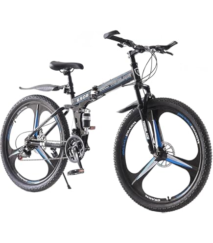 LSLIFE 27.5 Zoll Faltbares Mountainbike Doppelfederung Hardtail Fahrrad  Mnner Frauen Mountainbike 21 Geschwindigkeit Antrieb Leichtgewicht Rahmen  Sport Radrad fr Erwachsene (Blau) : Amazon.de: Sport & Freizeit